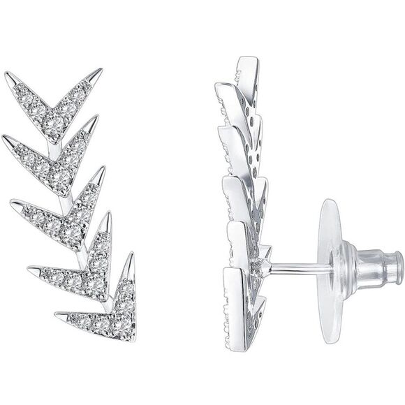 Sterling Silver Arrow Ear Crawler Climber Earrings - Picture 7 of 11